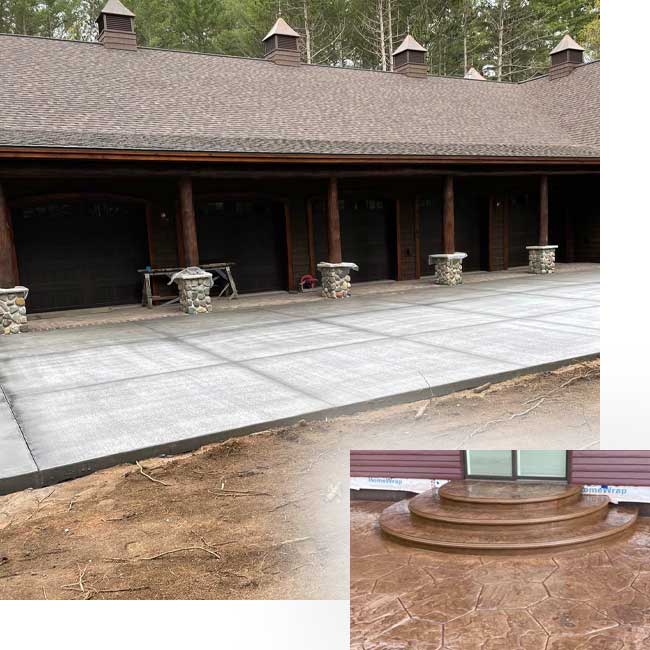 Concrete Creations of Wisconsin Ringle, Antigo, Wausau, and Northeastern WI large garage driveway slab