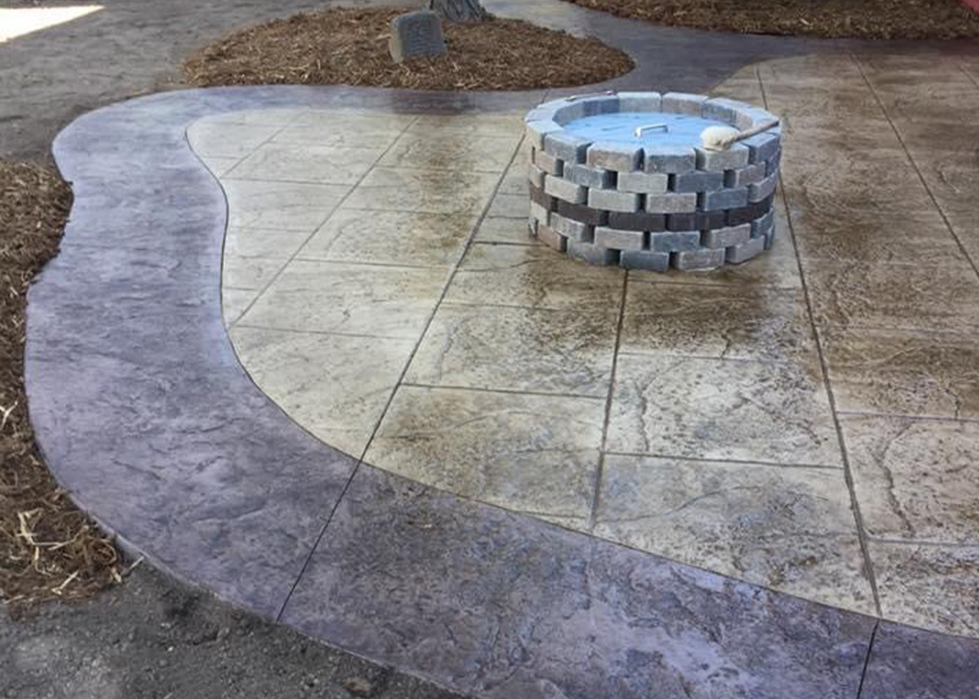 Concrete Creations of Wisconsin Ringle, Antigo, Wausau, and Northeastern WI stamped patio fire pit