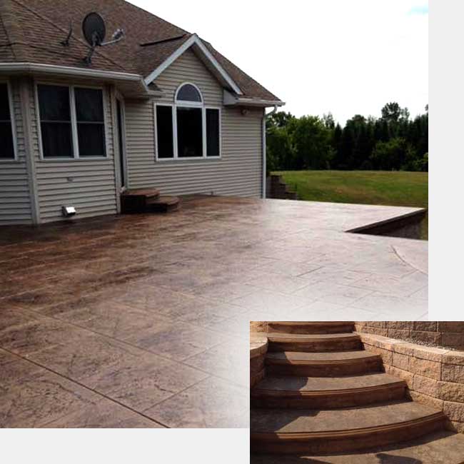 Concrete Creations of Wisconsin Ringle, Antigo, Wausau, and Northeastern WI stamped house patio